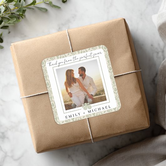 Perfecte Peer Foto Bedankt Sticker | Bruidsbeurs