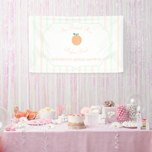 Perfecte Perzik Bruiloftsfeest Spandoek (Feest)