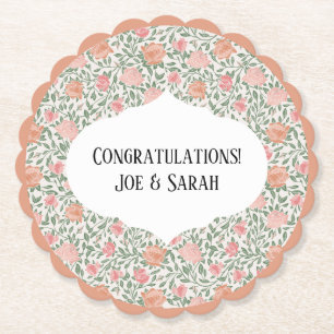  perfecte roze en doorschijnende Rozen Kartonnen Onderzetters