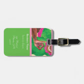 Perfecte roze en groene dames kaarten bagagelabel (Voorkant horizontaal)