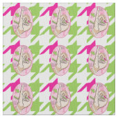  perfecte roze en groene houndstooth stof (Close Up)