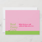 Perfecte  Roze met Groene Uitnodiging (Achterkant)