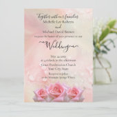 Perfecte roze Roses Wedding Invitation Save The Date (Staand voorkant)