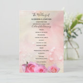 Perfecte roze weddenschapsprogramma programma (Staand voorkant)
