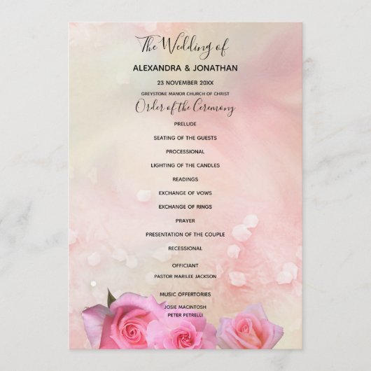 Perfecte roze weddenschapsprogramma programma (Voorkant)