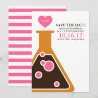 Perfecte scheikunde trouwkaart 'Save the Date'