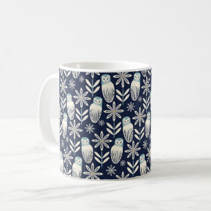 Perfecte Schuur Uil - blauwe achtergrond Koffiemok