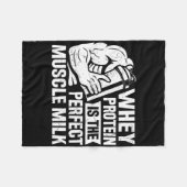 Perfecte Spier Melk Grappig Eiwit Liefhebber Quote Fleece Deken (Voorkant (Horizontaal))