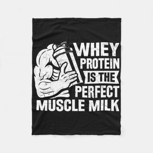 Perfecte Spier Melk Grappig Eiwit Liefhebber Quote Fleece Deken (Voorkant)