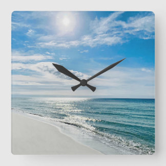 Perfecte strand Day Mijn gelukkige plek in het kus Vierkante Klok