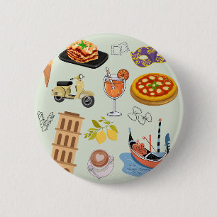 Perfecte vakantie in Italië Ronde Button 5,7 Cm