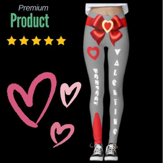 Perfecte Valentijn Gift Bow & Hart Aangepaste teks Leggings