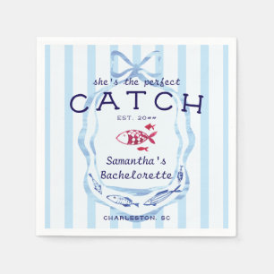Perfecte Vangst Strand Preppy Vissen Bachelorette Servet