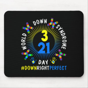 Perfecte Wereldtop-downsyndroom bewustzijn D Muismat