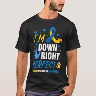 Perfecte Wereldtop-downsyndroom bewustzijn D T-shirt
