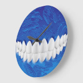 Perfecte witte teeth Bite Dentist Blue Wall klok (Hoek)