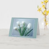 Perfecte Witte Tulpen op Blauwe Kaart (Gele Bloem)