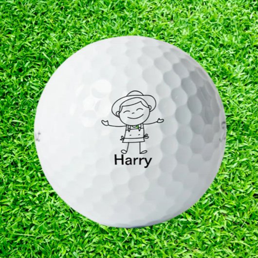 Perfecte zoon Doodle stok mensen Golfballen