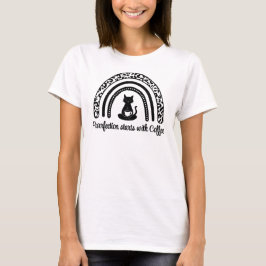 Perfectie begint met koffie t-shirt