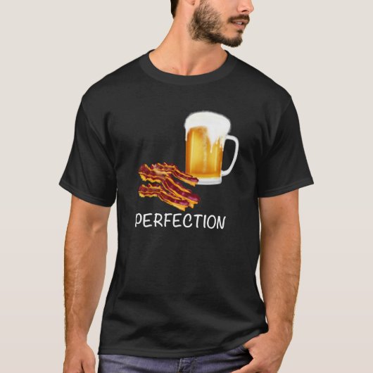Perfectie is bier en spek! Leuke t - shirts voor m (Voorkant)