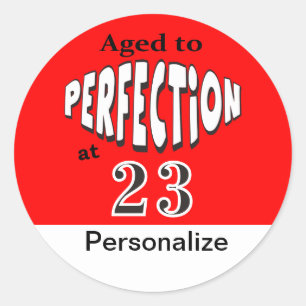 Perfectie op 00-jarige leeftijd   00e verjaardag ronde sticker