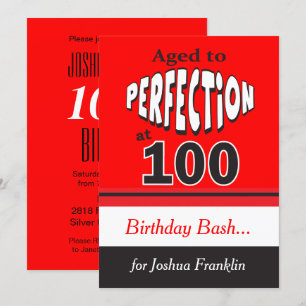 Perfectie op 100 jaar 100e verjaardag kaart