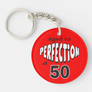 Perfectie op 50-jarige leeftijd 50e verjaardag sleutelhanger