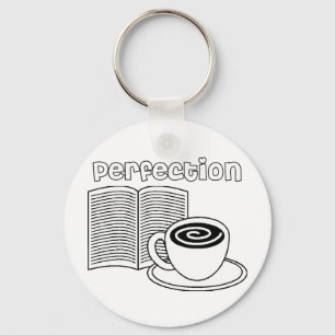 Perfectie voor boeken en thee sleutelhanger