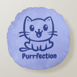 Perfectie, zeer schattig anime kat rond kussen
