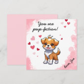 Perfection de chiot ! Carte de la Saint-Valentin d (Devant / Derrière)