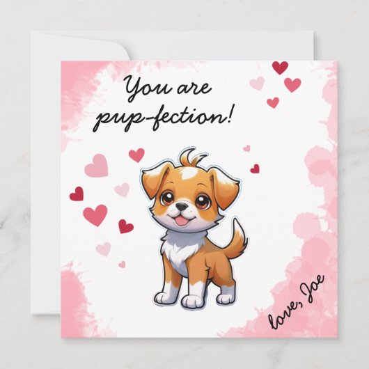 Perfection de chiot ! Carte de la Saint-Valentin d (Devant)