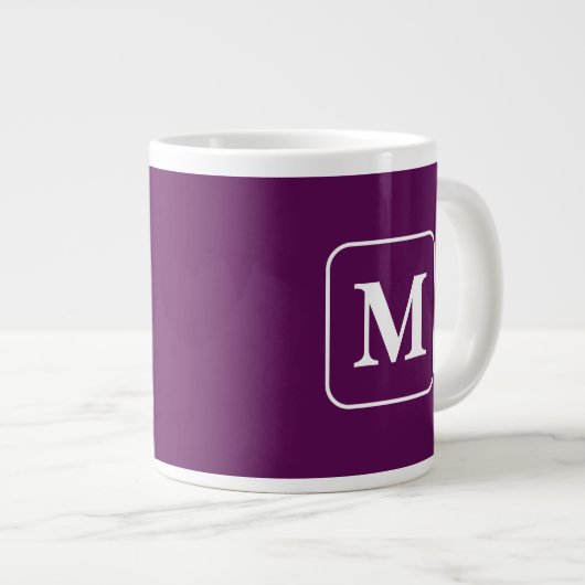 Perfection de prune - Monogramme géant Mug café (Devant droit)
