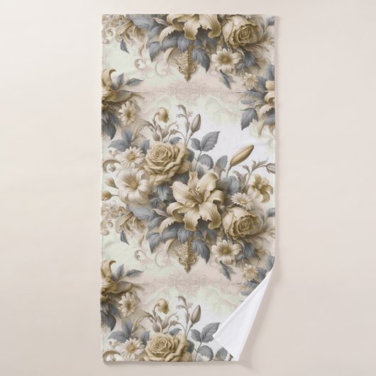 Perfection florale Jaune antique (Serviette de bain)