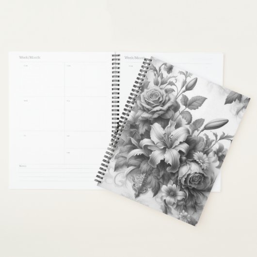 Perfection florale noire et blanche (Devant avec enveloppe)