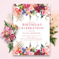 Perfection Pétale Invitation Anniversaire