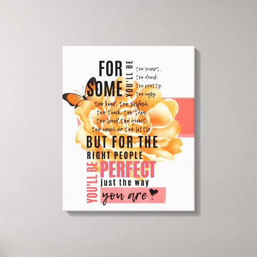 Perfectioneer enkel de manier u geïllustreerd cita canvas afdruk (Voorkant)