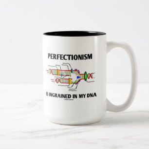 Perfectionisme is gegraveerd in mijn DNA (genen) Tweekleurige Koffiemok