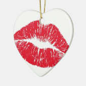Perfectly Beautiful Lips on a Valentines Day Tree Keramisch Ornament (Links)