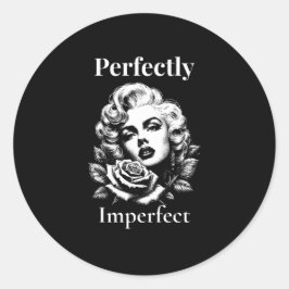 Perfectly Imperfect – Marilyn Noir Ronde Sticker