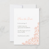  perforeel Roos Lace Pattern Weddenschap Save The Date (Voorkant)