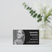 Performers Headshot gebogen zwart Visitekaartje (Staand voorkant)