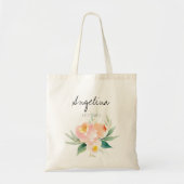 Perfort en Roze Floral Bridesmaid Tote Bag (Voorkant)