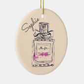 Perfumeflesje mode, persoonlijke naam keramisch ornament (Rechts)