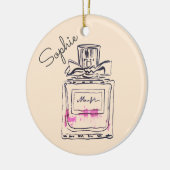 Perfumeflesje mode, persoonlijke naam keramisch ornament (Links)