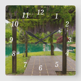 Pergola De Wisteria Horloge Murale