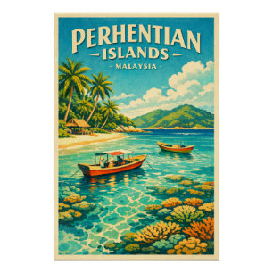 Perhentian-eilanden, Maleisië, in een levendig Perfect Poster