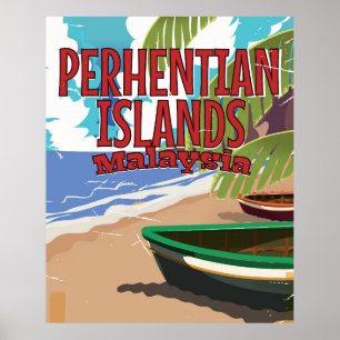 Perhentian-eilanden Maleisië vintage reisaffiche Poster