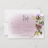 Peri Blanc Mauve Floral Moderne Mariage Carte RSVP (Devant)