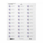 Peri & Paarse Floral Return Address Label (Full Sheet)