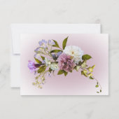 Peri White Mauve Floral Modern Wedding Save The Date (Achterkant)